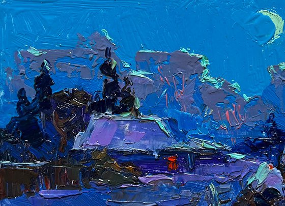 Moonlit winter night