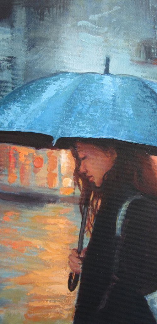 Rain, night, umbrella... by Elena Oleniuc