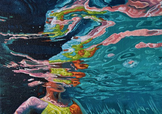 Underneath LVXIIII - Miniature swimming painting