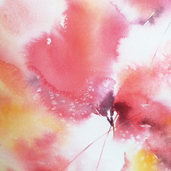 Red abstract flowers