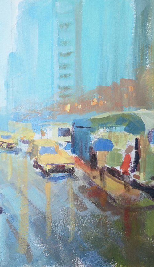 "Urban landscape" (acrylic on paper) (11x15×0.1'') by Alexander Koltakov