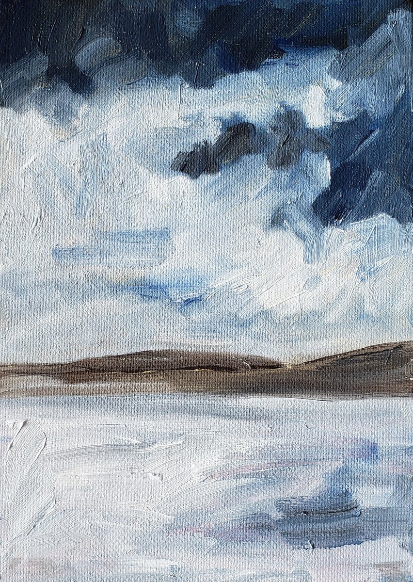 Grey Eyes, Blue Skies - Landscape - North Dakota - Clouds by Katrina Case