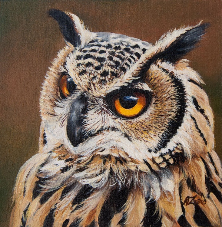 Owl Oil Painting By Norma Beatriz Zaro Artfinder