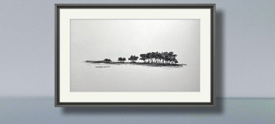 Trees in Pen and Ink - Norfolk Landscape English Countryside