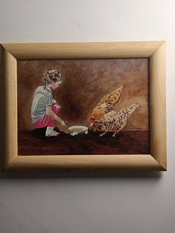 Chicken and child