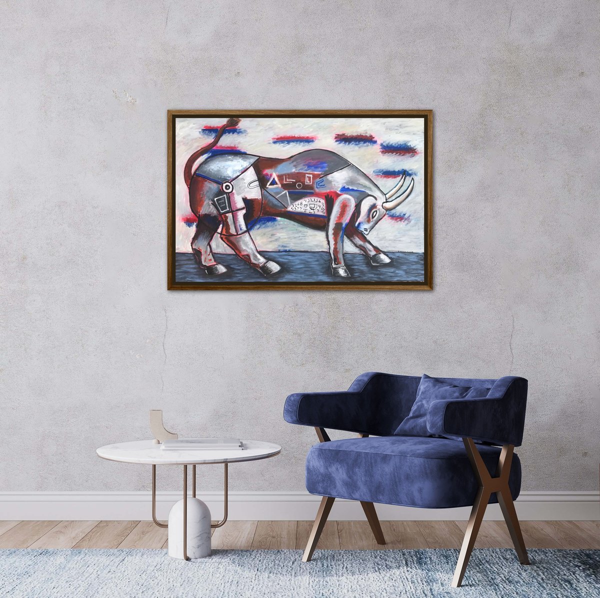 Geometric Oil Painting , Ready To Attack By Roberto Munguia Garcia, 36 X 24, Artwork For Sale On Artfinder