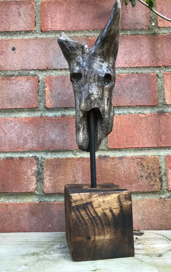 Mystical head - driftwood sculpture
