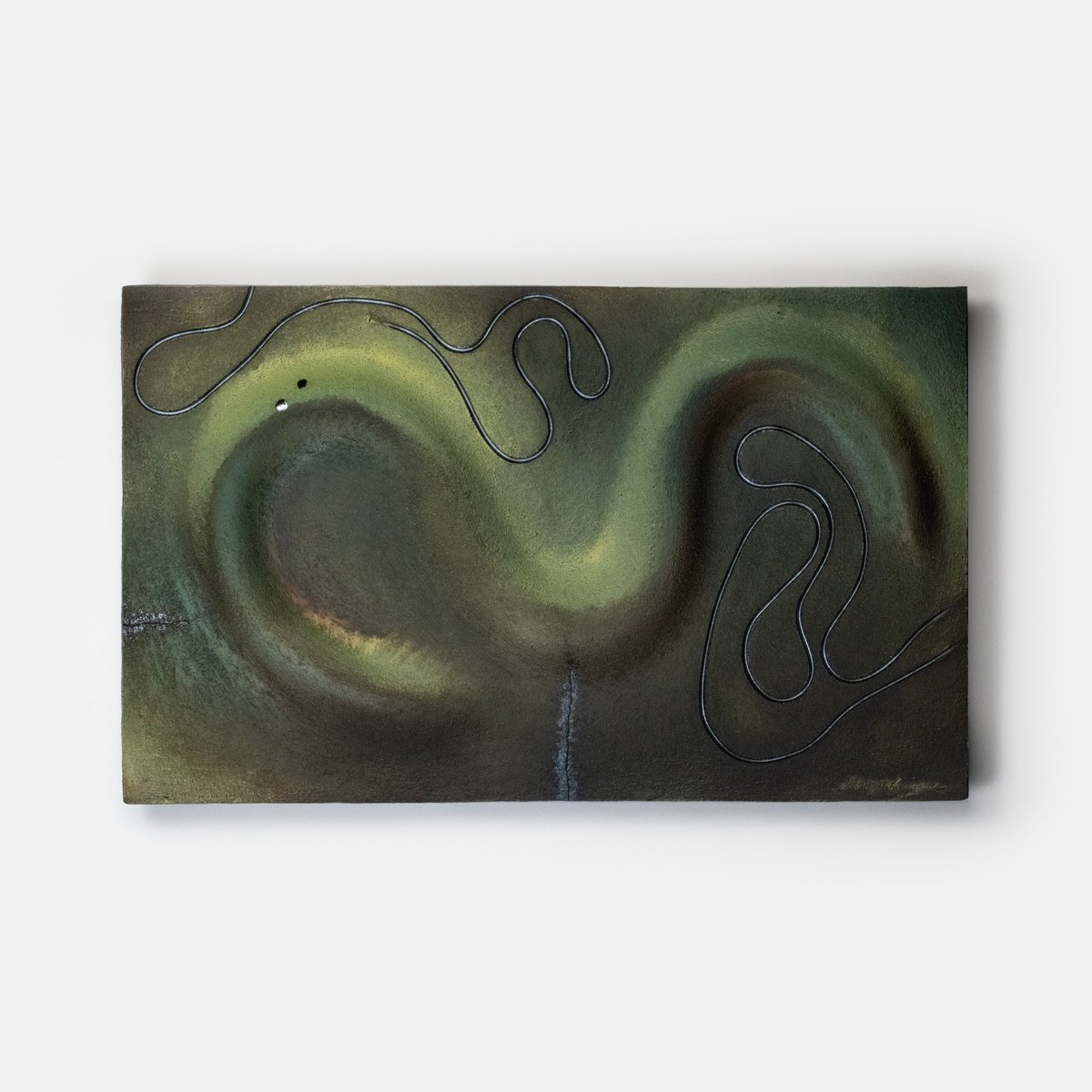 Organic Abstract Clay Sculpture By Maryia Virshych, 22 X 13", Terra Cognita. River Valley 02, Original Artwork