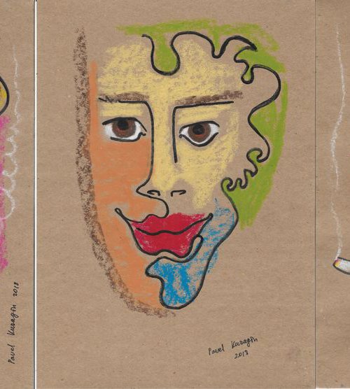 Cartoon faces (3 pieces) by Pavel Kuragin