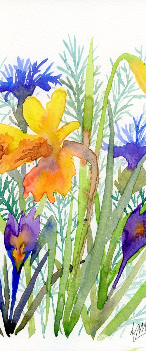 Daffodil and Crocus by Lisa Mann
