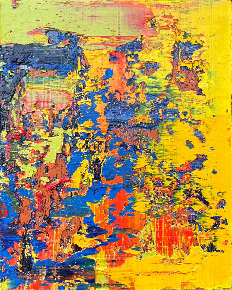 Abstract Oil Painting By Svitlana Andriichenko, 16 X 20", Fire And Ice, Original Artwork