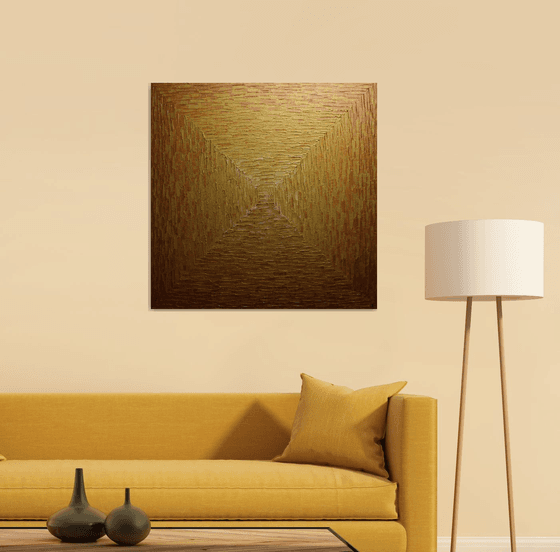 Large square pearly gold gradient