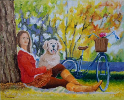 Girl and Dog by Juri Semjonov
