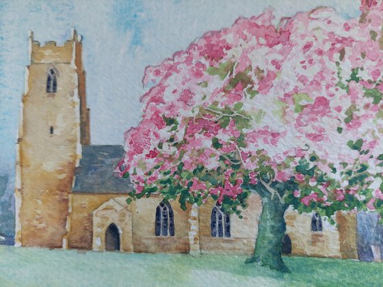 Church and Cherry Blossom