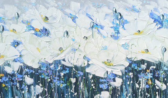 Ethereal White: A Poppies' Dance
