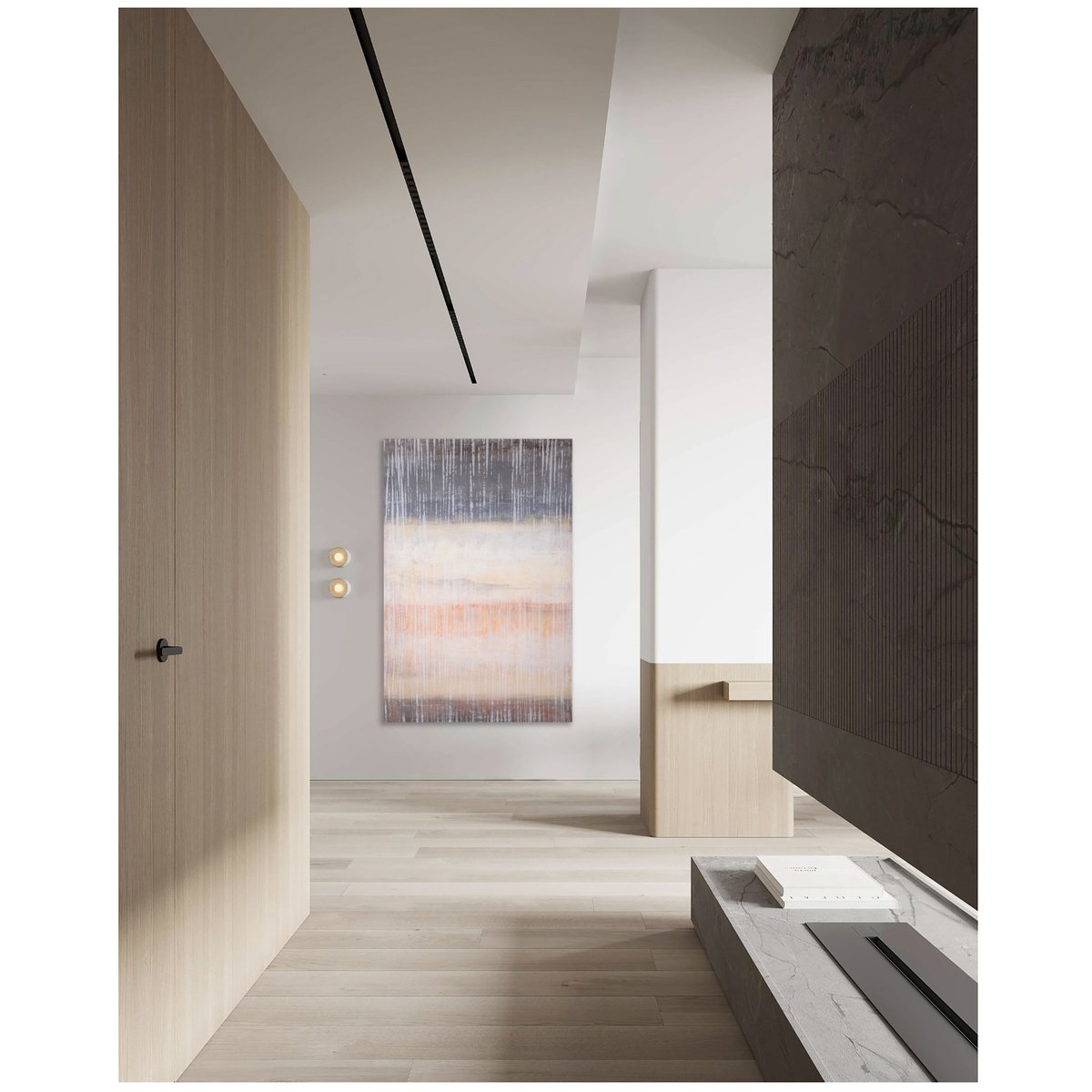 Abstract Acrylic Painting By Rokas Berziunas, 47 X 71", No. 22-33 (120 X 180 Cm ), Original Artwork