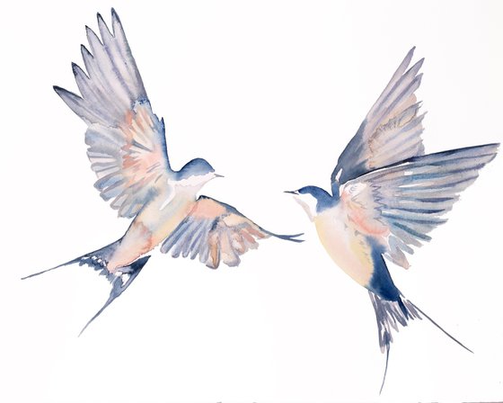 Swallows in Flight No. 45