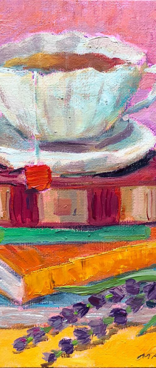 Tea and books by Anastasia Mazur-Skrobova