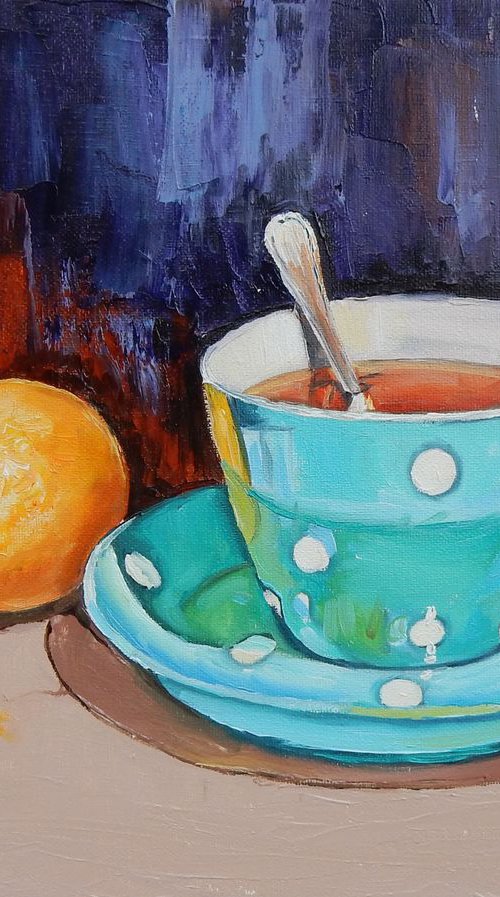 Teatime: teacap and lemon. by Vita Schagen