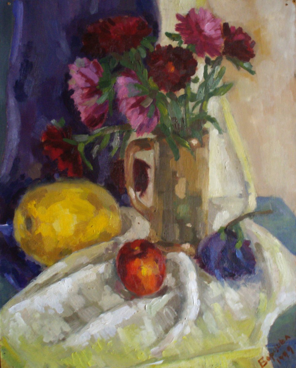 Impressionistic Botanical Oil Painting By Kateryna Bortsova, 16 X 20", Still Life With Flowers Painting, Original Artwork