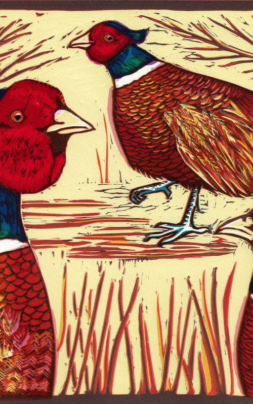 Three Pheasants by Marian Carter