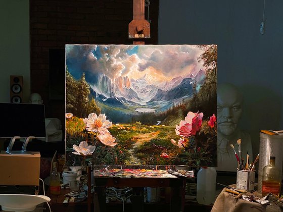 Landscape with flowers