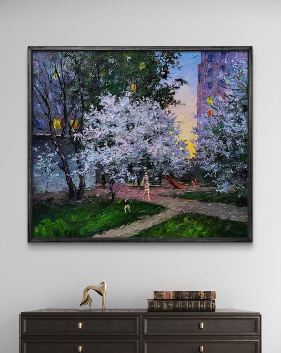 Evening Courtyard in the City