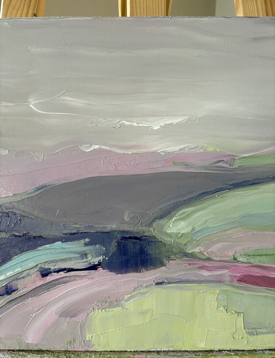 Soft horizons hills landscape pastel tones