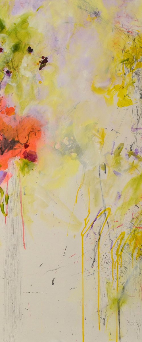 Hotspot - large abstract ready to hang by Karin Goeppert