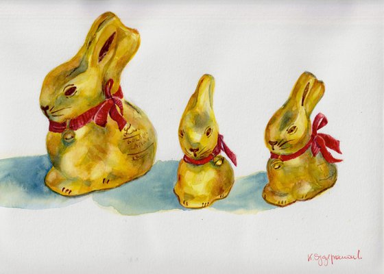 Lindt Easter Bunnies - Mom and kids