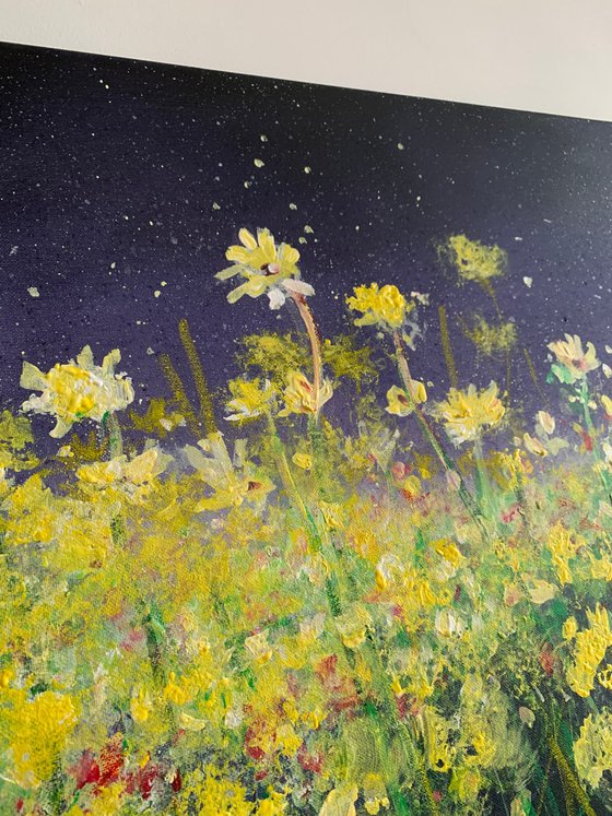 Midnight Garden Dandelions & Daisies