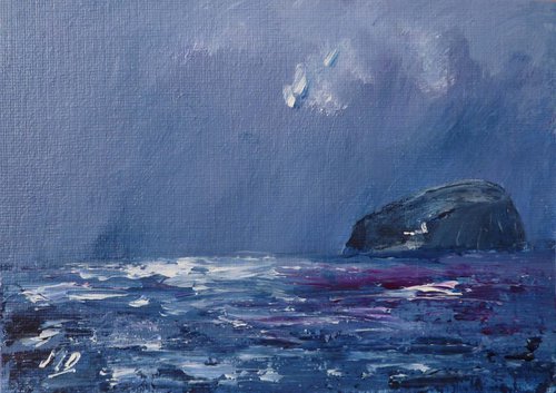 Bass Rock In A Storm by Margaret Denholm