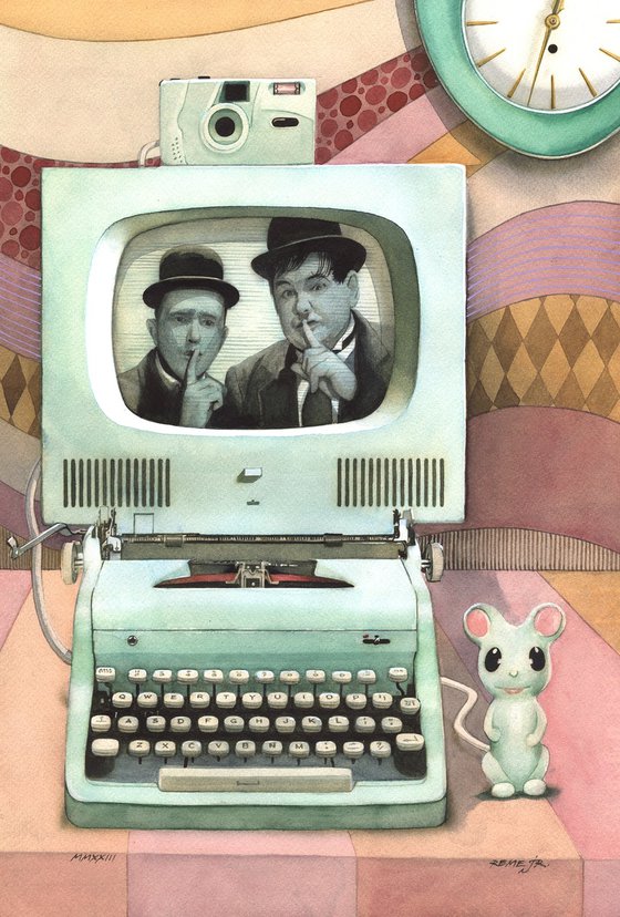 Computer with silent movie player