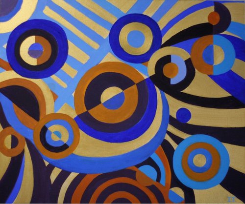 Abstract circles Original Acrylic Artwork 60X50 cm by Ihnatova Tetiana