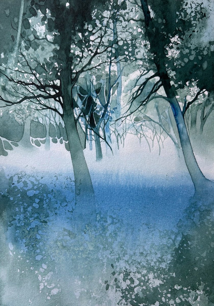 Impressionistic Landscape Watercolour By Nazar Grunyka, 8 X 12", Landscape, Original Artwork