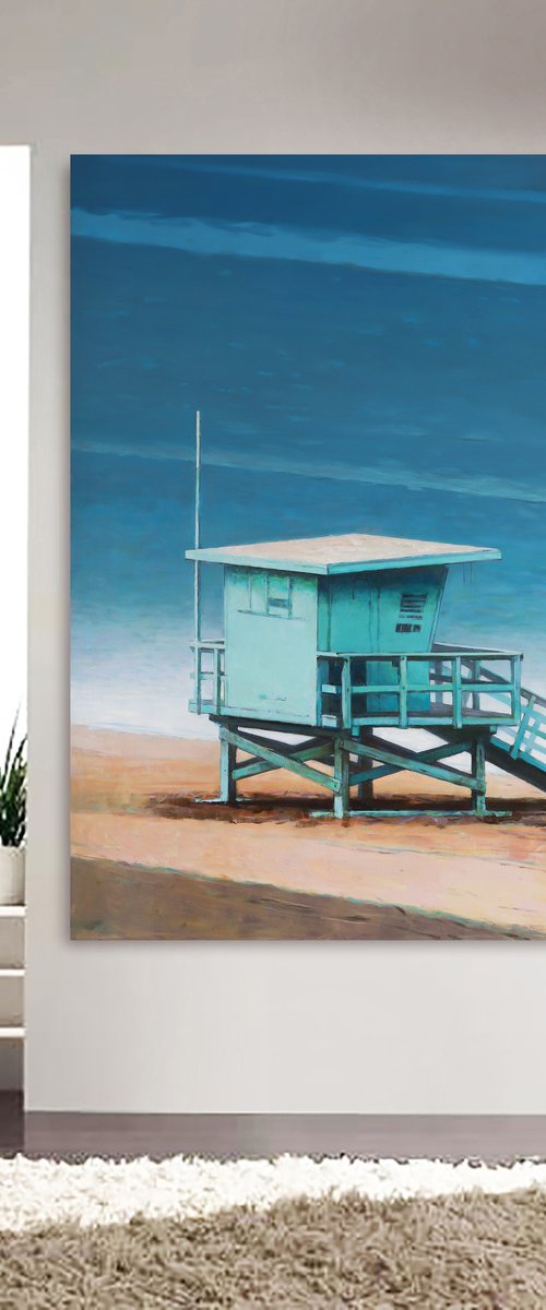 Turquoise Lifeguard Tower by Bo Kravchenko