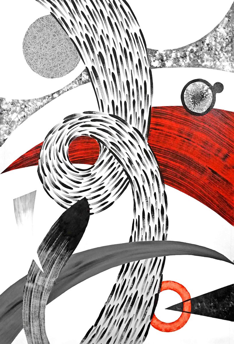 Abstract Acrylic Painting By Sumit Mehndiratta, 33 X 51", Composition No. 213, Original Artwork