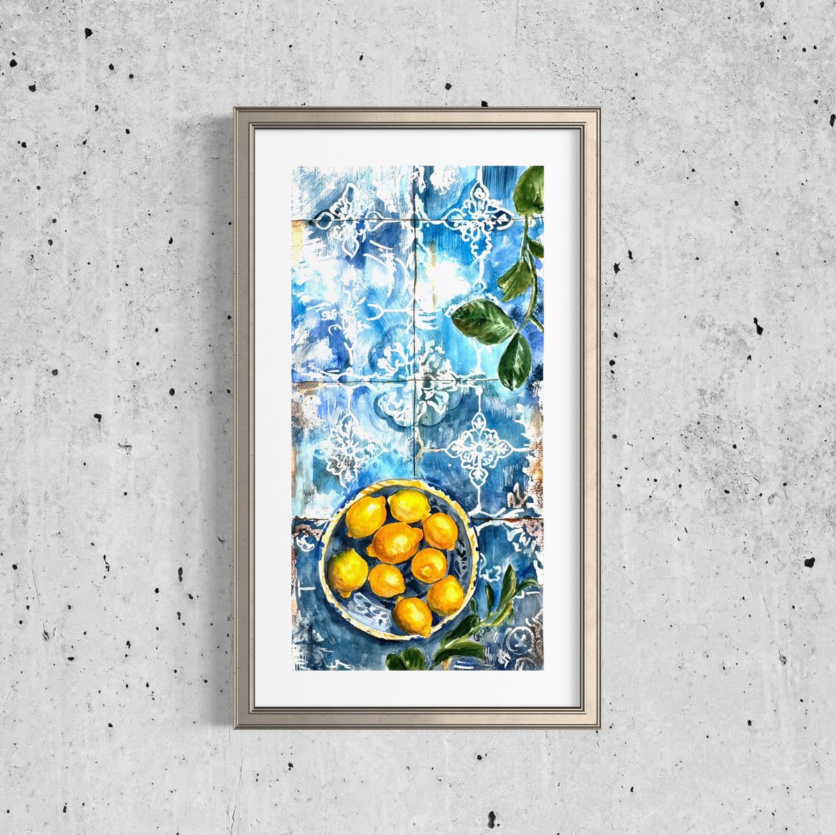 Photorealistic Watercolour , Portuguese Harvest - Lemons By Irina Kurganskaya, 10 X 20, Artwork For Sale On Artfinder