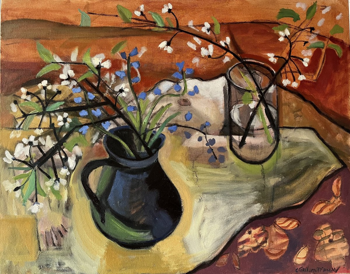 Blackthorn Blossom By Christine Callum Mcinally, 30 X 24, Artwork For Sale On Artfinder