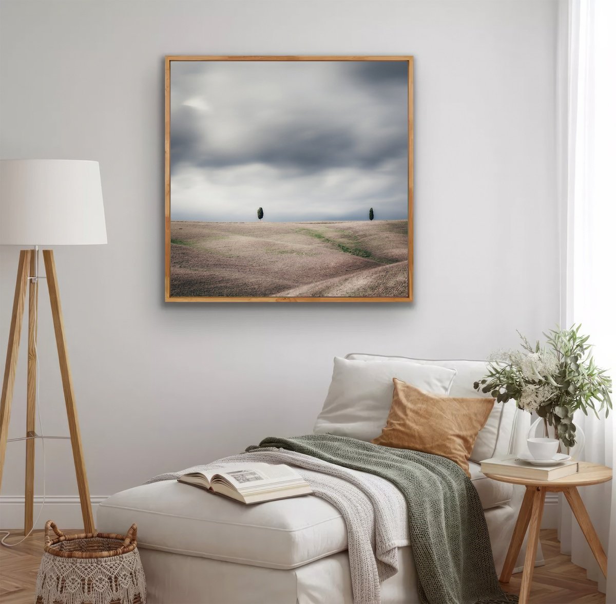 Impressionistic Landscape Photograph By Karim Carella, 31 X 31", Sentinels Of Infinity (St. 2), Original Artwork