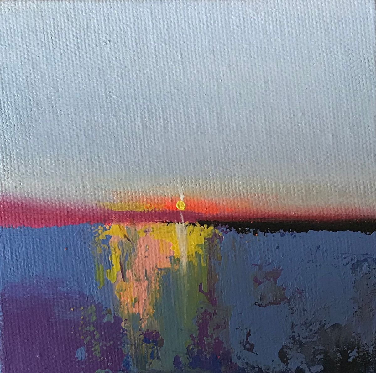Abstract Sunset !! Miniature Landscape painting !! Office decor !! by Amita Dand