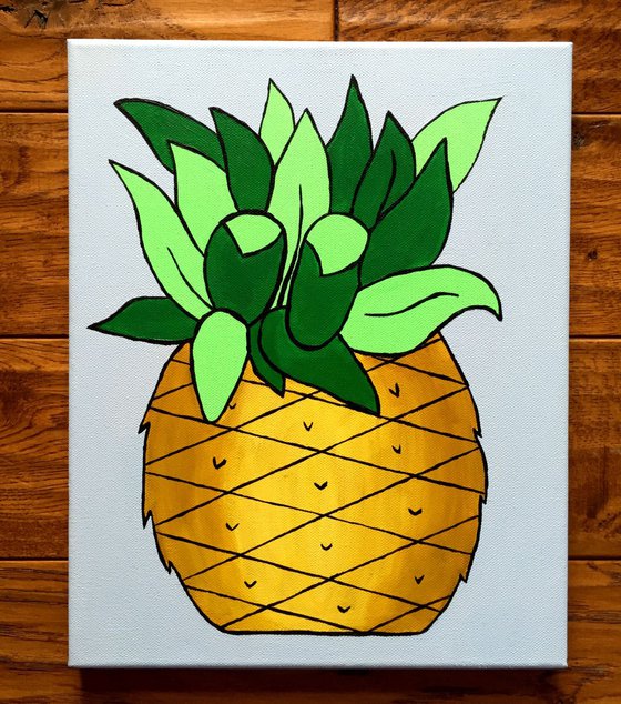 Pineapple Pop Art Painting On Canvas