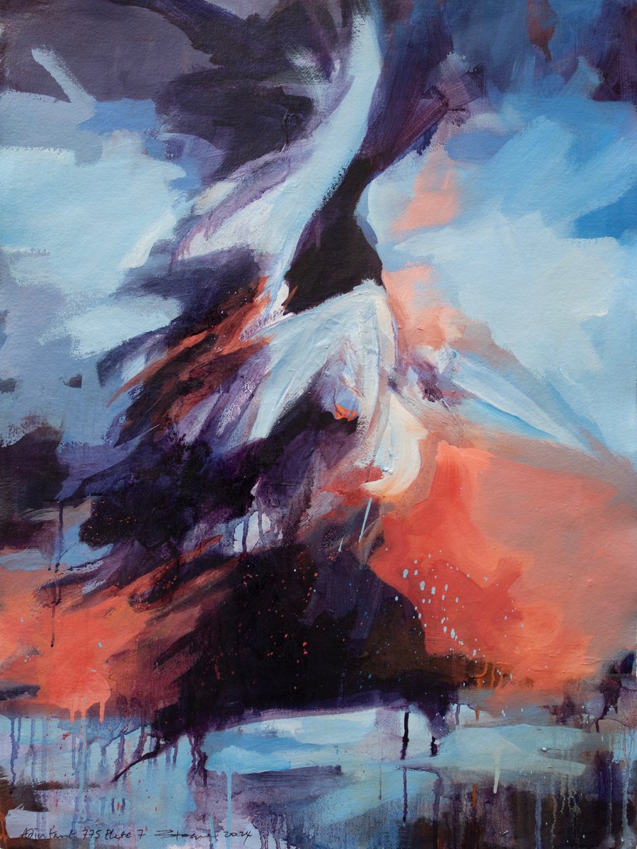 Expressive Animal Oil Painting By Zil Hoque, 22 X 30", Adjutant 775 Plate 7, Original Artwork