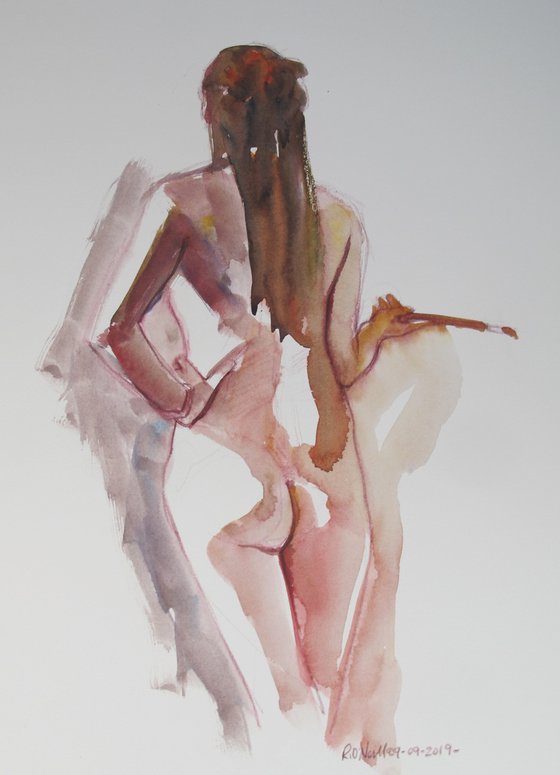 Standing female nude