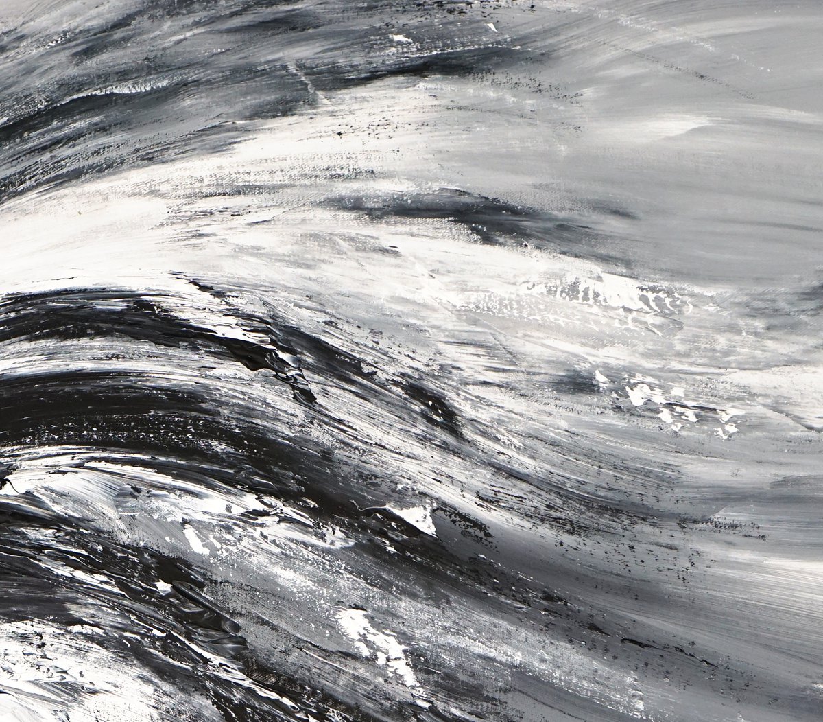 Black And White Waves L 1, Painting by Peter Nottrott