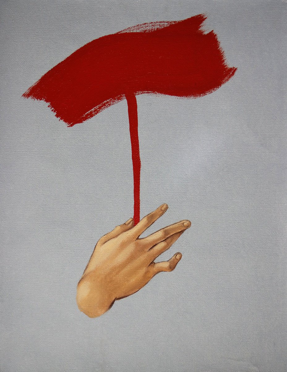 Expressive Portrait Oil Painting By Anzhelika Klimina, 21 X 28, Flower In Hand, Original Artwork