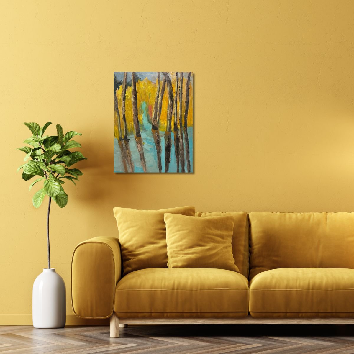 Impressionistic Landscape Oil Painting By Ulli Schmitt, 12 X 16", Summer, Original Artwork