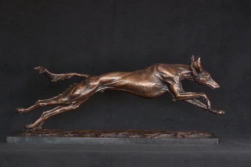 Running Saluki in Foundry Bronze metal by Tanya Russell