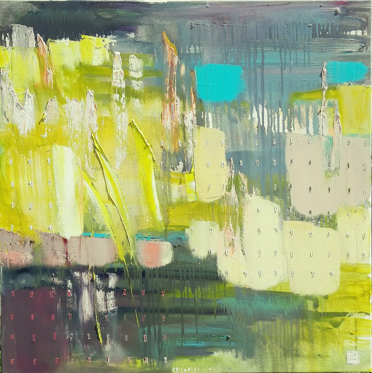 Summer Rain By Lesya Ros, 35 X 35, Artwork For Sale On Artfinder