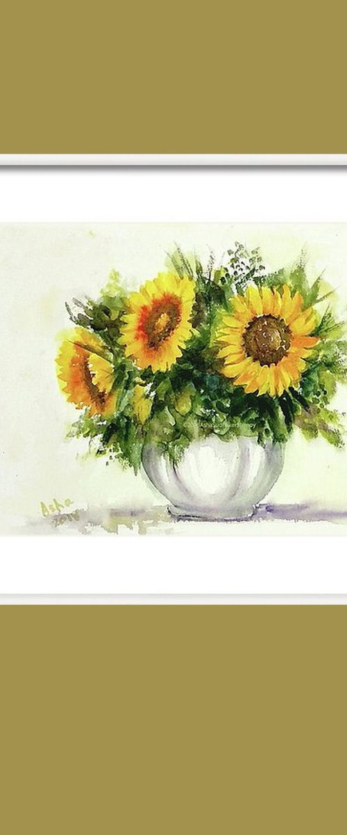 Vase of Sunflowers by Asha Shenoy